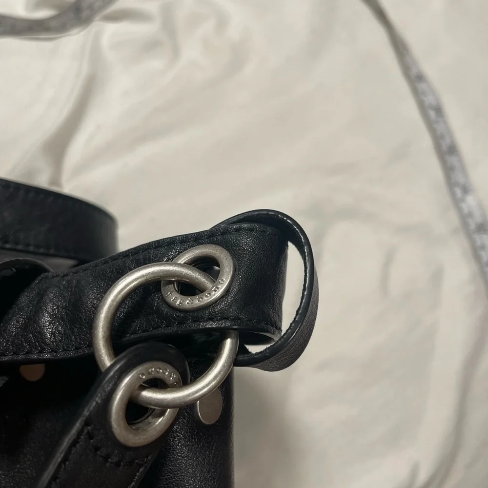 Rag & bone"Studded Pebbled Leather Bucket Bag Black... - Picture 8 of 16